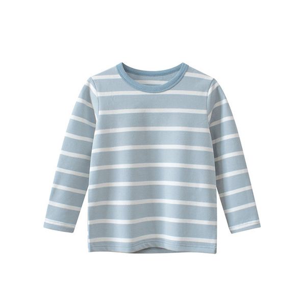 Baby Blue Striped Pattern Long Sleeve Soft Cotton Shirt - 100 (2-3Y) / Blue