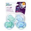 Philips Avent Ultra Air Soothers for Infants between 6-18 Months - Maximum Air Circulation - Twin Pack with Motif Boys