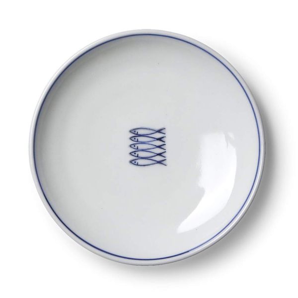 Azmaya Indigo Kutani Petit Stamp Small Plate (Anchovy)