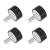 uxcell M8 Thread Rubber Mount Vibration Isolator Studded Cylindrical Shock Absorber 30x15mm 4pcs