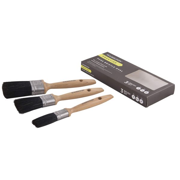 Hamilton Prestige Bristle Blend Oval Brushes | 3 Box Set | 1", 1.5", 2"