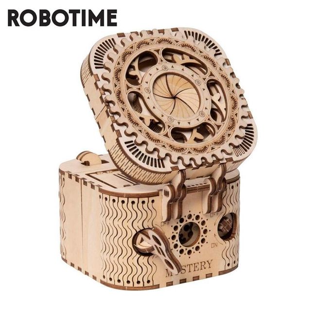 123pcs Creative DIY 3D Treasure Box Wooden Puzzle Game Assembly Toy