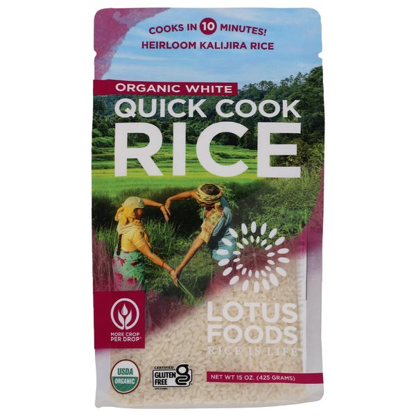 LOTUS FOODS Organic Quick Cook White Rice, 15 OZ