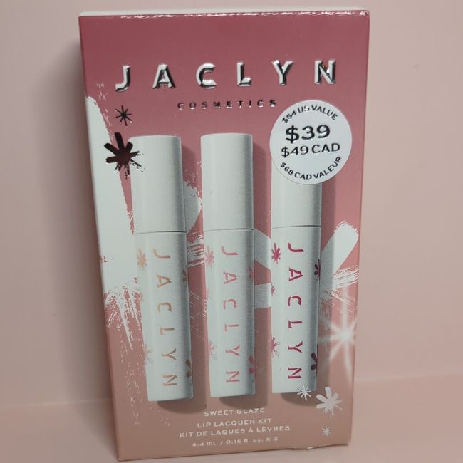 Jaclyn Cosmetics Sweet Glaze Lip Laquer Set 3 color # Naked , Babydoll, Pinched