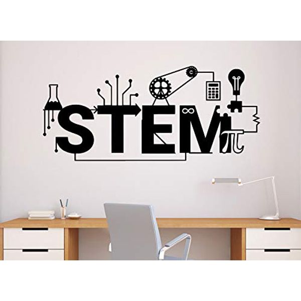 Stem Wall Decal Science Vinyl Sticker Science Technology Engineering Mathematics Decor Classroom Interior (64n)