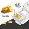 PETECHTOOL RJ45 Cat6 Cat5 Connector Ends Gold Plated 8P8C Ethernet Pass Through Plug(100Pack)