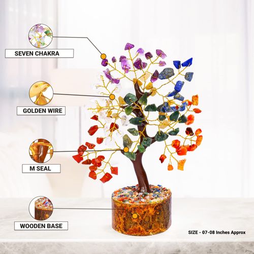 Crystals and Healing Stones Tree - Chakra Tree - Crystal Tree - Mini Chakra Stone Tree - Feng Shui Decor - Meditation Accessories - Chakra Decor - Money Tree - Spiritual Gifts