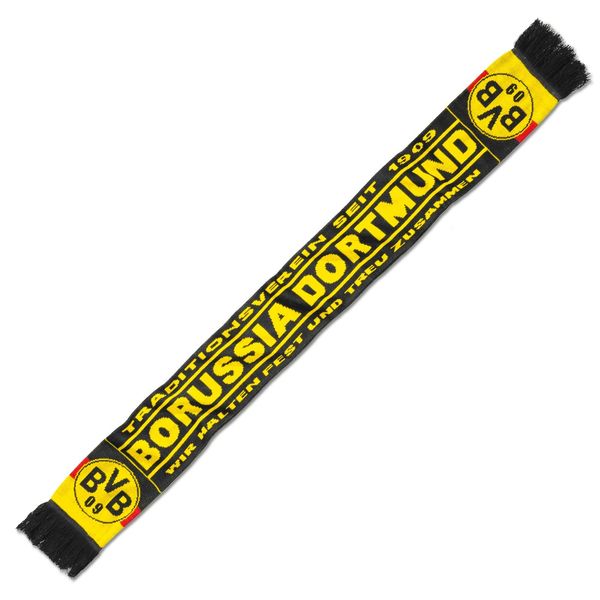 Borussia Dortmund BVB Men's classic scarf, black/yellow, One size, 2466643