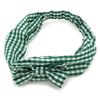 Green & White Gingham Check Headband with Bow Hair Accessories by Zest