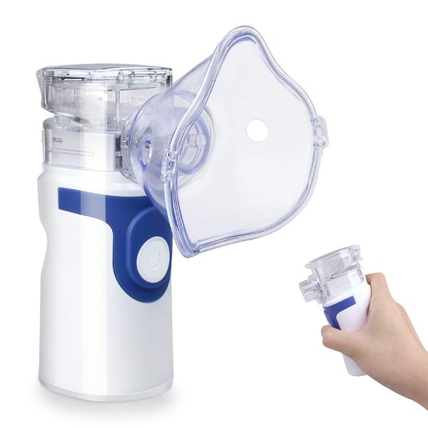 Portable Inhaler Machine Handheld Steam Vaporizer Cool Mist Travel Inhaler for Adults & Kids (Dark Blue)