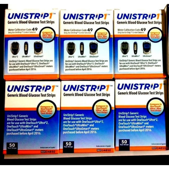 UniStrip Test Strips for Use with Onetouch Ultra Meters 300 Count Exp 10/16/2025