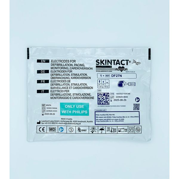 SKINTACT Adult Defib Pads - Compatible with Philips HeartStart FR2, FR2+, FR3, MRx, XL, XL+