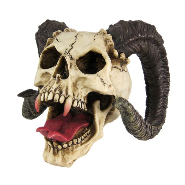 PTC Ram Horned Skull Figurine New