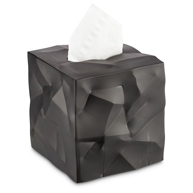 Essey Black Wipy Tissue Box Cover ES05302, 13x13x13 cm