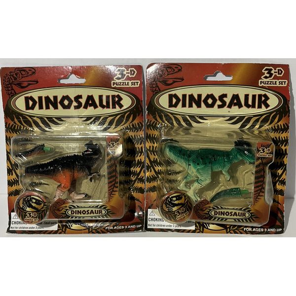 3d Puzzle Set Dinosaur Vintage Plastic Dinosaur Toy Lot New In Package!