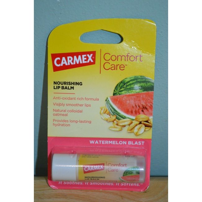 Carmex Watermelon Blast Comfort Care Colloidal Oatmeal Lip Balm Stick 0.15 oz