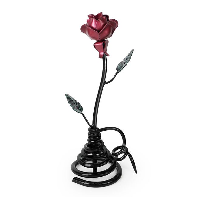 Aoneky Eternal Iron Rose with Steel Stand - Romantic Metal Rose Sculpture Present for Wife Mum Girl Women for Valentine's Day Mother's Day Wedding Anniversary Birthday Christmas