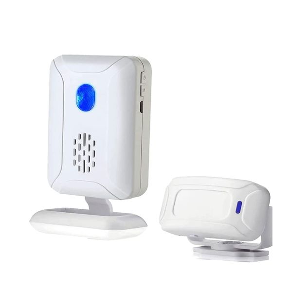 Wireless PIR Motion Sensor Detector Home Store Welcome Buzzer Security Alarm Chime for Business Mailbox Front Door Entry Alert (1 Sensor & 1 Doorbell)