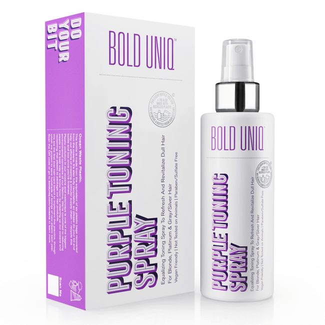 Blonde Toner Spray. Purple Leave In Toning Hair Treatment to Remove Brassy Surface Tones in Blonde, Platinum & Gray/Silver Hair. Paraben & Sulphate Free-PETA Approved Cruelty-free.
