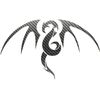 JCM Tribal Dragon Car Boot Sticker Decal, Silver Carbon