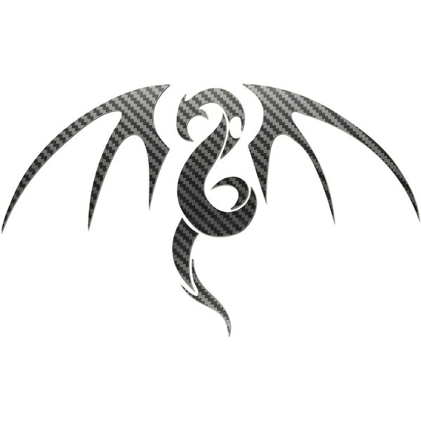 JCM Tribal Dragon Car Boot Sticker Decal, Silver Carbon