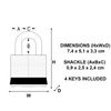 Master Lock 5EURD Laminated Padlock with Key, Grey, 7,4 x 5,1 x 3,3 cm