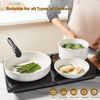 17Pcs Pots and Pans Set Non Stick, Ceramic Cookware Sets with Detachable Handle,