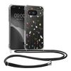 kwmobile Crossbody Case Compatible with Google Pixel 9 / Pixel 9 Pro Case Strap - Wildflower Vines Multicolor/Transparent