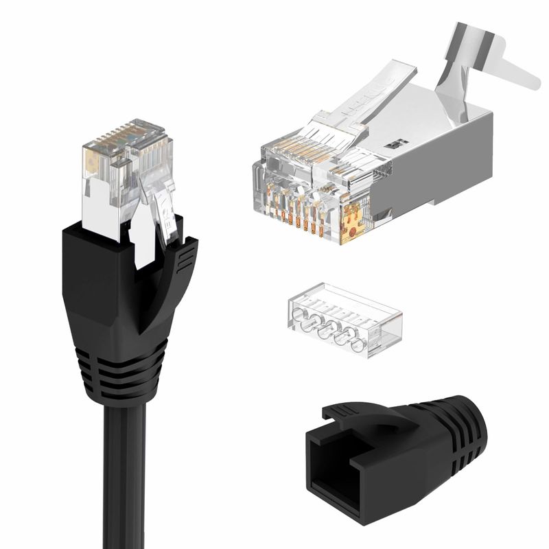 VCE RJ45 Connector CAT7 10 Pack, CAT6A RJ45 Plug Modular Shielded with ...