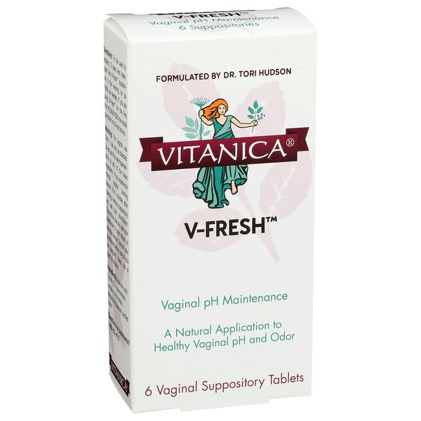 Vitanica, V-Fresh, Vaginal pH Support, 6 Suppositories