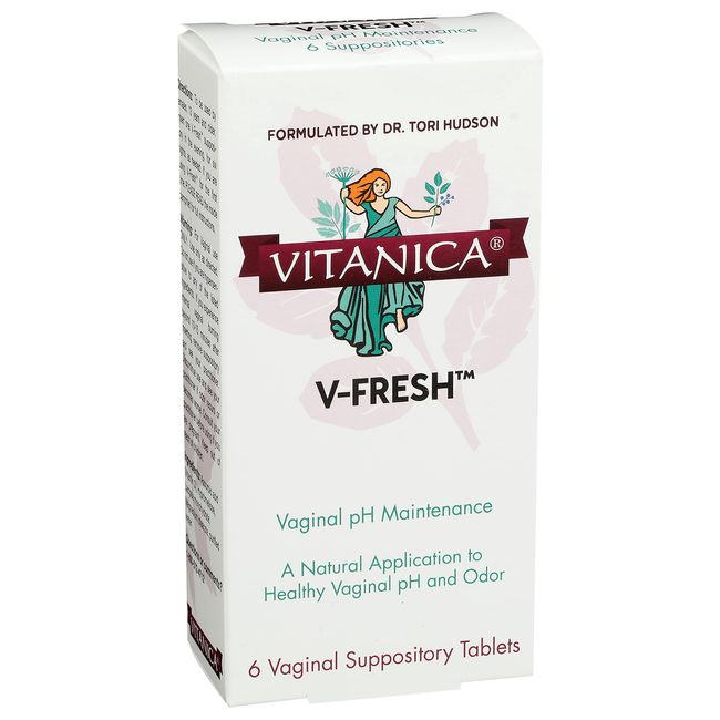 Vitanica, V-Fresh, Vaginal pH Support, 6 Suppositories