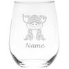 Pig with name 17 oz. stemless wine glass