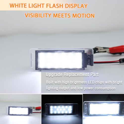 ZDEERAOTO LED License Plate Light for Chevrolet Camaro Corvette SS Equinox Impala Volt, Cadillac CTS SRX XTS ELR,18 SMD Xenon White 6000K,for Led Rear Tag Lamp Harness,2 PCS