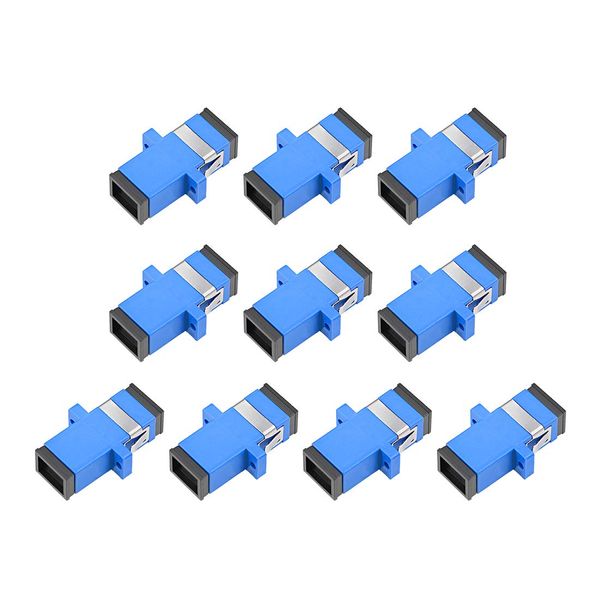sourcing map SC to SC Fiber Coupler Flange Type Fiber Optical Adapter Connector for Server Rack, Patch Panel MM/SM 10Pcs(MFH)