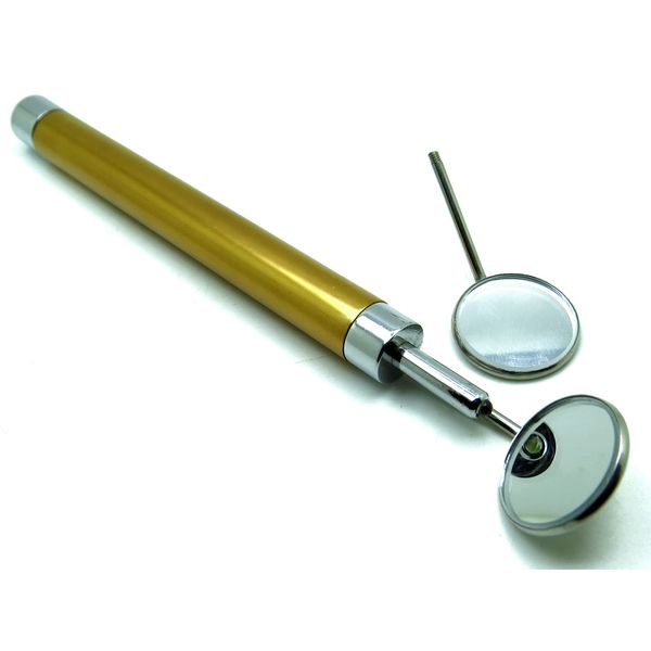 Dental Mirror Brown Handle with Bright Light Removable Mirrors #4 & #5 Examination Instruments