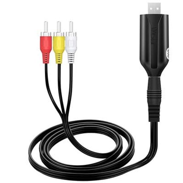 USB 2.0 Audio Video Capture Card Card Cable VHS for Windows PC
