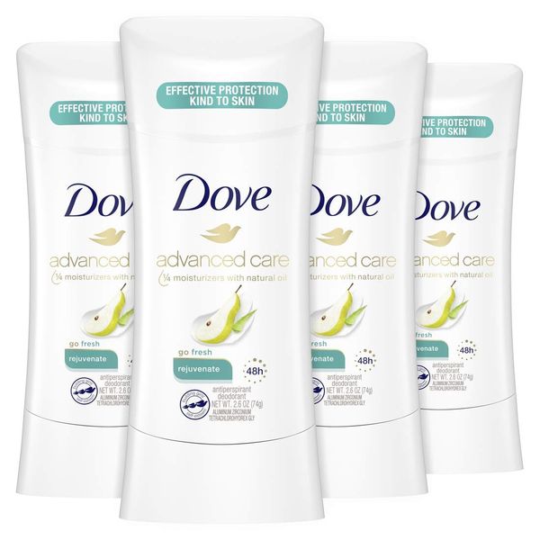 Dove Antiperspirant Deodorant Stick 48 Hour Protection And Soft And Comfortable Underarms, Rejuvenate, Deodorant for Women, 2.6 Ounce, 4 Count