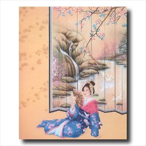 Japanese Oriental Lady Beach Wall Picture 16x20 Art Print