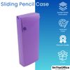 1InTheOffice Sliding Pencil Case Box with Button Snap, Slider Pencil Case, 4 pack