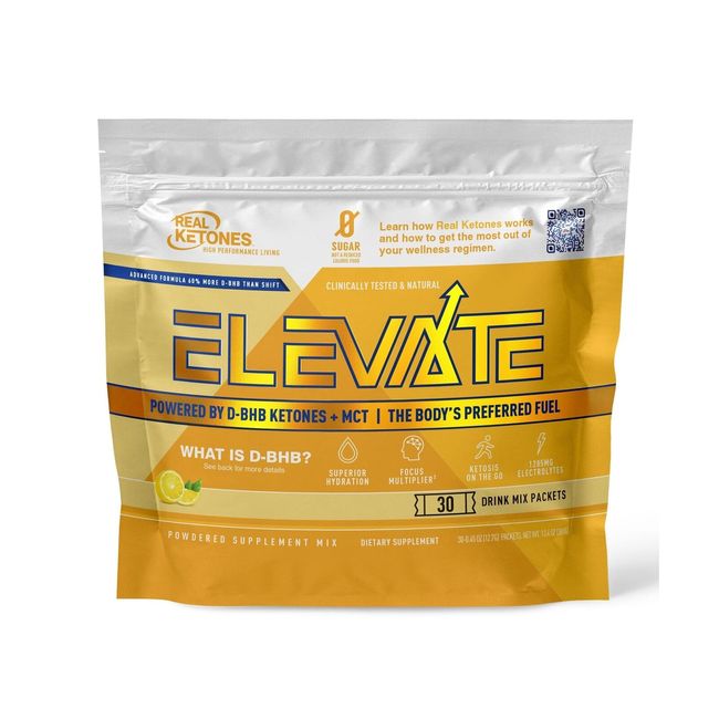 Elevate Ketone Electrolytes + D BHB + MCT Drink Mix Keto Powder, Lemon Twist ...