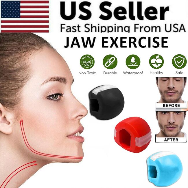 3PCS Jawline Exerciser Mouth Exercise Fitness Ball Neck Face Jaw Trainer Toning