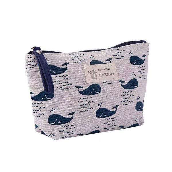 LOYELEY Women's Makeup Pouch, Storage Bag, Travel Pouch, Stylish, Cute, Lightweight, Compact, Large Capacity, For Cosmetics, Small Items, Portable, Travel, Whale