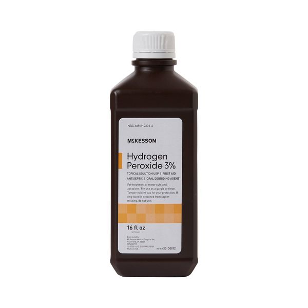 McKesson Antiseptic Hydrogen Peroxide 16 oz. Bottle 3% Strength  12 Ct