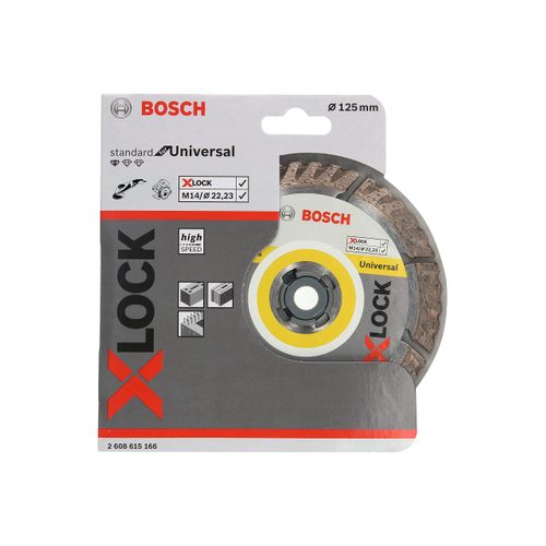 Bosch Professional 1x Diamond Cutting Disc Standard for Universal (for Concrete, Stone, Metal, X-LOCK, Ø 125 mm, Cutting Width 2 mm, Accessories for Angle Grinder)