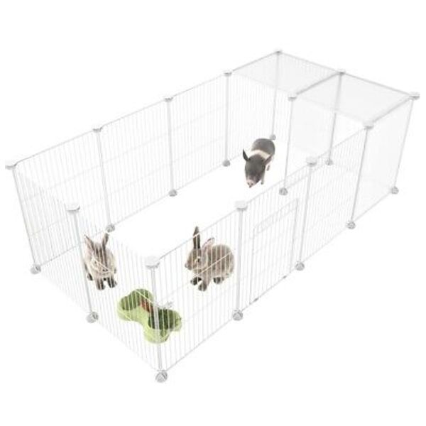 HOMIDEC Pet Playpen Small Animals Cage DIY Wire Fence with Door for Small Animal