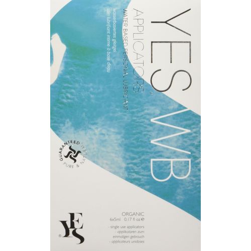 YES WB Applicators organic water based natural personal lubricant, 6 x 5ml