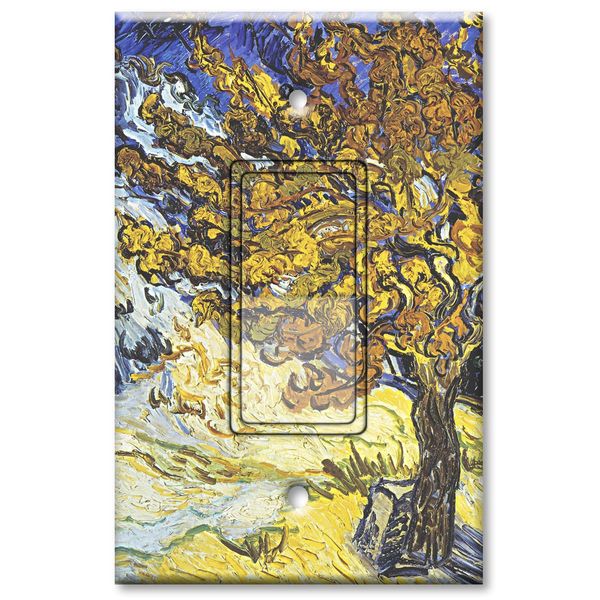 Printed Single-pole Decora Rocker Switch with matching Wall Plate - Van Gogh: Mulberry Tree