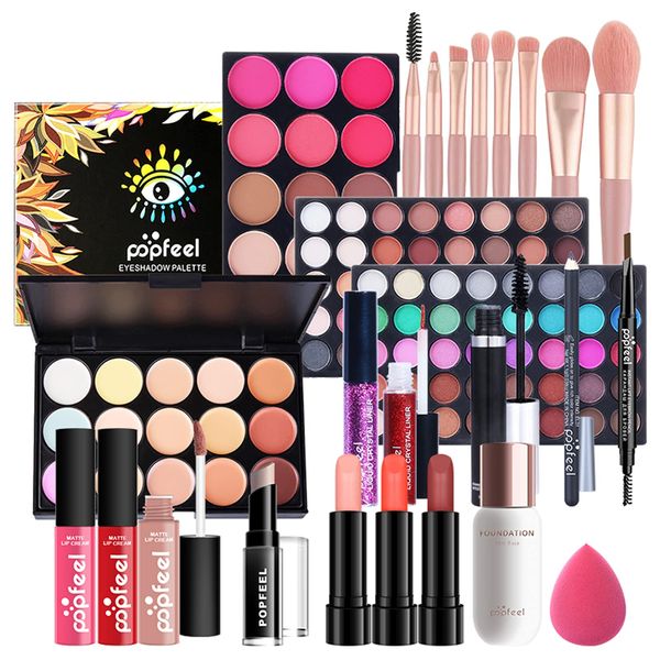 Makeup Set, All In One Makeup Kit, Cosmetic Make Up Starter Kit, Makeup Gift Set for Women & Girls, Includes Foundation Eyeshadow Palette Lipstick Eyeliner Mascara Cosmetic Brush Set