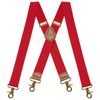 Dresime Braces for Men with 4 Strong Hook Clips, X Shape Elastic Adjustable Braces for Men and Women Work Trousers Strong Motorcycle Trousers Overalls Jeans, A-Red