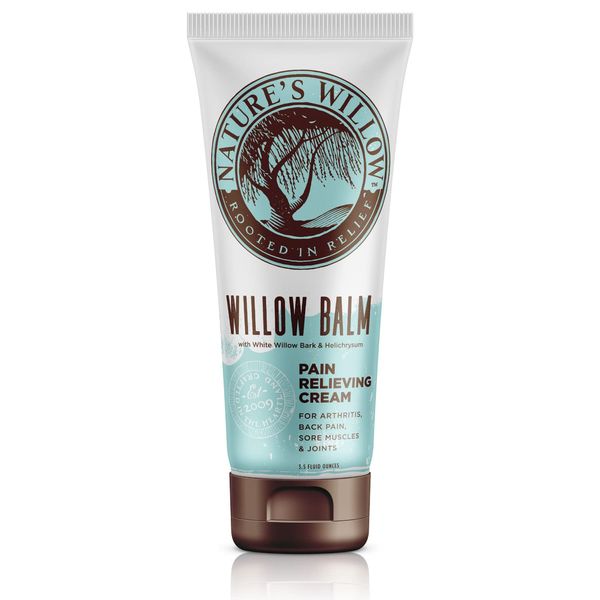 Nature’s Willow Fast-Acting Willow Balm Natural Pain Relief Cream for Help Alleviating Sore Muscles & Joint Pain | Topical Willow Bark Cream with Essential Oils & Cooling Menthol | 1-Pack | 3.5 fl oz